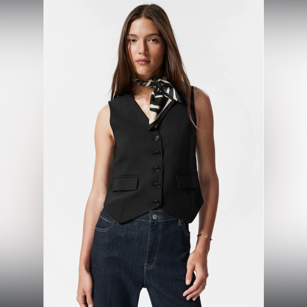 & Other Stories Black Tailored Wool Waistcoat